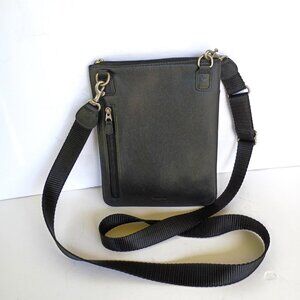 COACH Black Genuine Leather Messenger/Crossbody Bag Purse